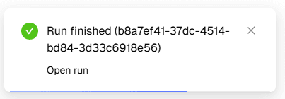 Execution finished notification