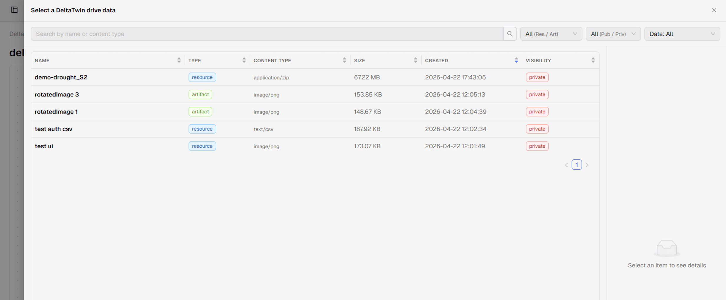 Drive data picker