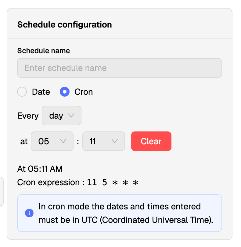 Schedule a run by cron